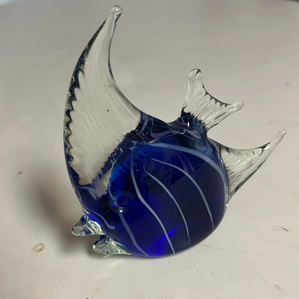Blue Cobalt Fish Paperweight - Picture 9 of 13